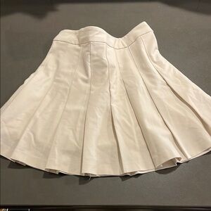 Aritzia Cream Mini Skater Skirt for Work